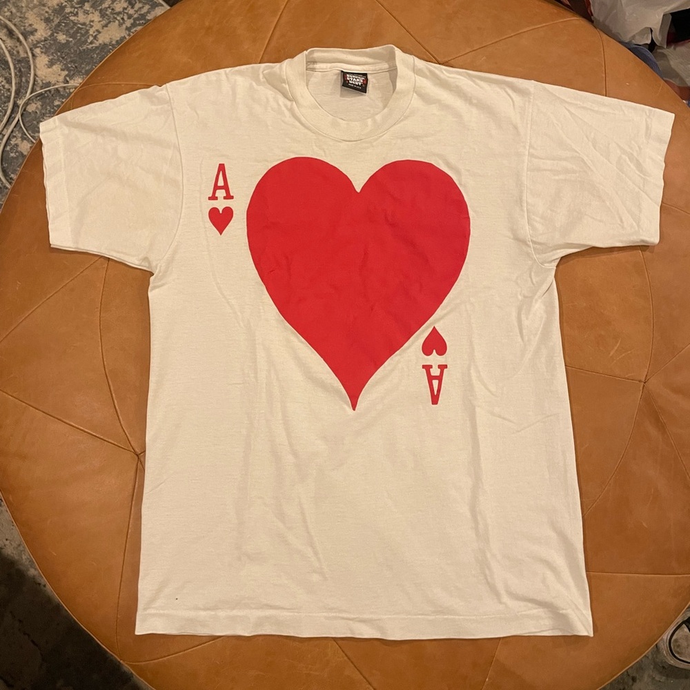 vintage ace of hearts tee size medium